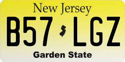 NJ license plate B57LGZ