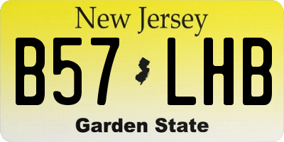 NJ license plate B57LHB
