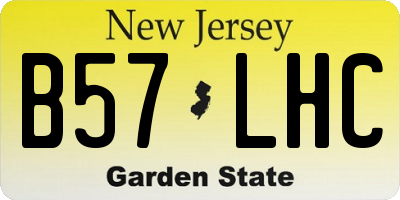 NJ license plate B57LHC