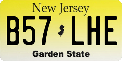 NJ license plate B57LHE