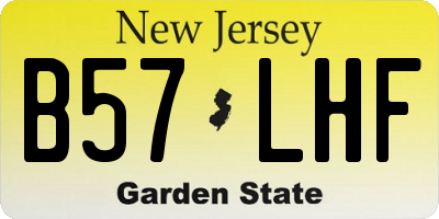 NJ license plate B57LHF