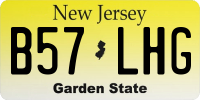 NJ license plate B57LHG