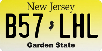 NJ license plate B57LHL