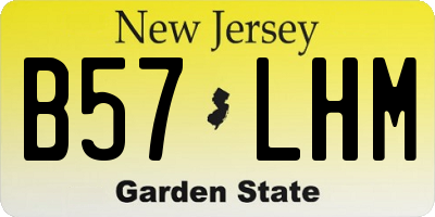 NJ license plate B57LHM