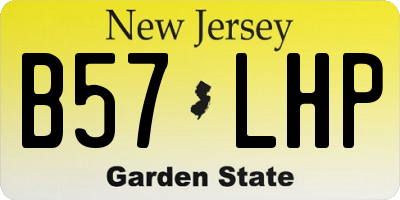 NJ license plate B57LHP