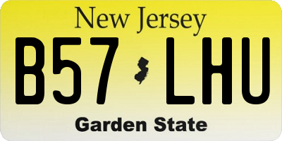 NJ license plate B57LHU