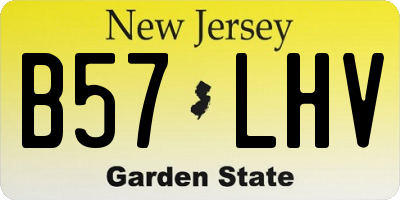 NJ license plate B57LHV