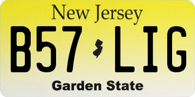 NJ license plate B57LIG