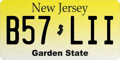 NJ license plate B57LII