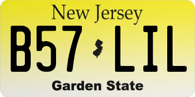 NJ license plate B57LIL
