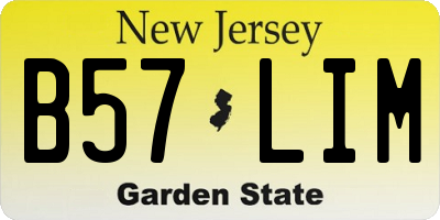 NJ license plate B57LIM