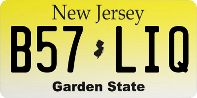 NJ license plate B57LIQ