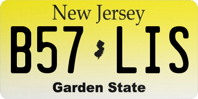 NJ license plate B57LIS
