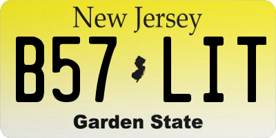 NJ license plate B57LIT