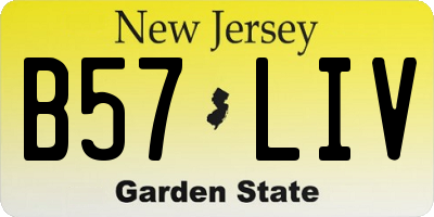 NJ license plate B57LIV