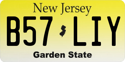 NJ license plate B57LIY