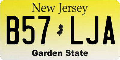 NJ license plate B57LJA