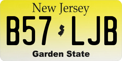 NJ license plate B57LJB