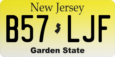 NJ license plate B57LJF