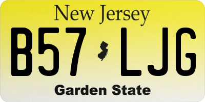 NJ license plate B57LJG