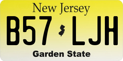 NJ license plate B57LJH