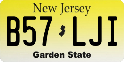 NJ license plate B57LJI