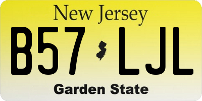 NJ license plate B57LJL