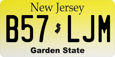 NJ license plate B57LJM