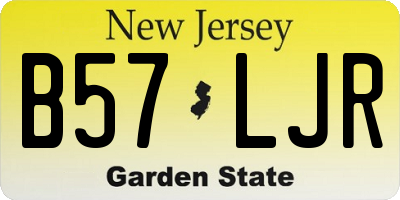 NJ license plate B57LJR