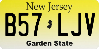 NJ license plate B57LJV
