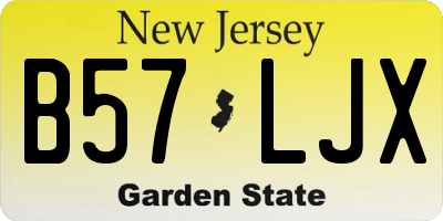 NJ license plate B57LJX