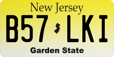 NJ license plate B57LKI