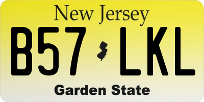 NJ license plate B57LKL
