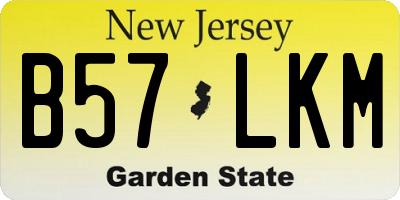 NJ license plate B57LKM