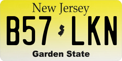 NJ license plate B57LKN
