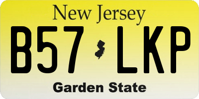 NJ license plate B57LKP