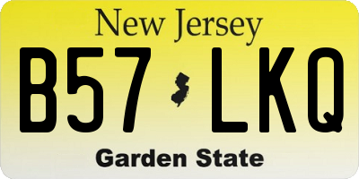 NJ license plate B57LKQ