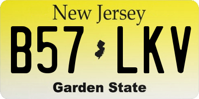NJ license plate B57LKV