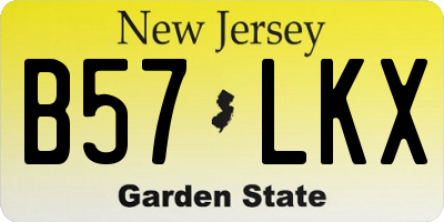 NJ license plate B57LKX