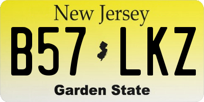 NJ license plate B57LKZ