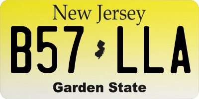 NJ license plate B57LLA
