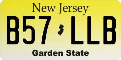 NJ license plate B57LLB