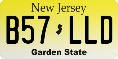 NJ license plate B57LLD