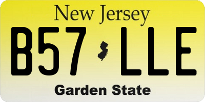 NJ license plate B57LLE