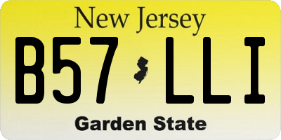 NJ license plate B57LLI