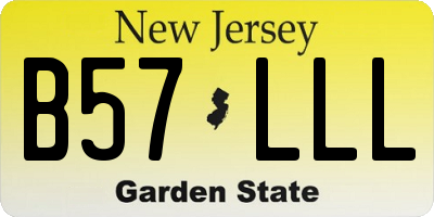 NJ license plate B57LLL