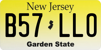 NJ license plate B57LLO