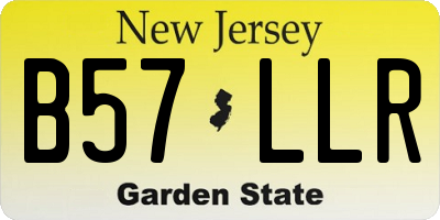 NJ license plate B57LLR