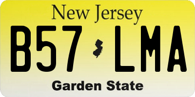 NJ license plate B57LMA