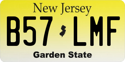 NJ license plate B57LMF